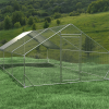 Large Metal Chicken Coop Walk-in Poultry Cage Hen Run House Rabbits Habitat Cage Spire Shaped Coop with Waterproof and Anti-Ultraviolet Cover (13.1' L