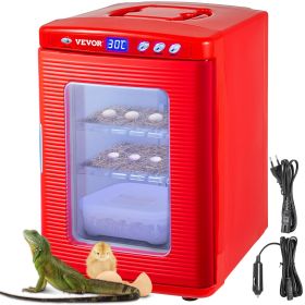 VEVOR Red Reptile Incubator 25L Scientific Lab Incubator Digital Incubator Cooling and Heating 5-60°C Reptile Egg Incubator 12V/110V Work for Small Re