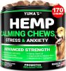 Hemp Calming Chews for Dogs Advanced Dog Calming Treats 170 Chews Anxiety Relief Separation Aid Barking Stress Relief Thunderstorms Melatonin Hemp Oil