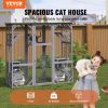 VEVOR Cat House Outdoor, 7-Tier Large Catio, Cat Enclosure with 5 Platforms, 2 Resting Boxes & Large Front Door, 71.2 x 34.6 x 66.5 inch