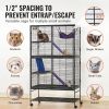 VEVOR 64.6" Metal Small Animal Cage 4-Tier Rolling Ferret Cage with Tray 3 Ramps