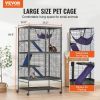 VEVOR 64.6" Metal Small Animal Cage 4-Tier Rolling Ferret Cage with Tray 3 Ramps