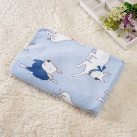 For Common Dogs Blanket Non-slip Seat Cushion (Option: Light Blue Bull Terrier-40x60cm)