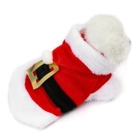 Christmas Pet Clothes For Small & Medium Dog; Santa Claus Dog Hoodie; Winter Pet Jacket (Color: Red, size: L)