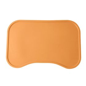 Dog Food Mat For Floors Waterproof,Thicker Cat Food Mat Non-Slip,Dog Bowl Mats For Food And Water,Pet Feeding Mat Silicone (Color: Orange)