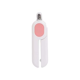 Dog And Cat Nail Clippers, Pet Nail Trimmers With LED Light, And Circular Cut-hole Cat Paw Cutter Dogs Nail Cutter Avoid Excessive Cutting (Color: Pink)