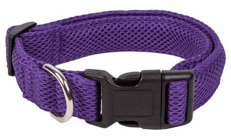 Pet Life 'Aero Mesh' 360 Degree Dual Sided Comfortable And Breathable Adjustable Mesh Dog Collar (Color: purple, size: medium)