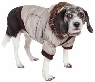 Metallic Fashion Pet Parka Coat (size: large)