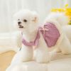 Warm and thickened dog clothes in autumn and winter; bow sweater skirt; dog sweater